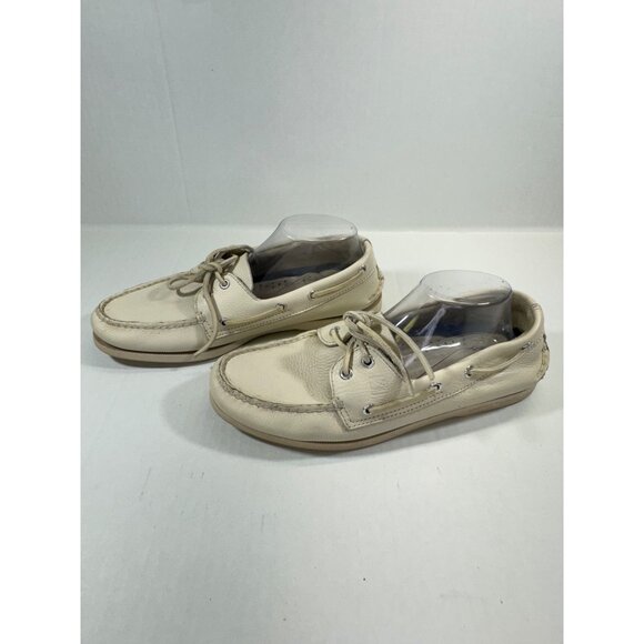 Sperry men's Shoes10M top sider beige leather boat shoes Authentic Original 2-ey - Picture 10 of 16